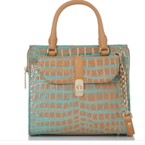 Brahmin Handbags - 💛🔹️Brahmin 🔹️Small Caroline Mineral Blue  Fremont Genuine Leather Satchel